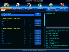 Classic mode – MIT Advanced Frequency – Chanel A memory sub Timings 1