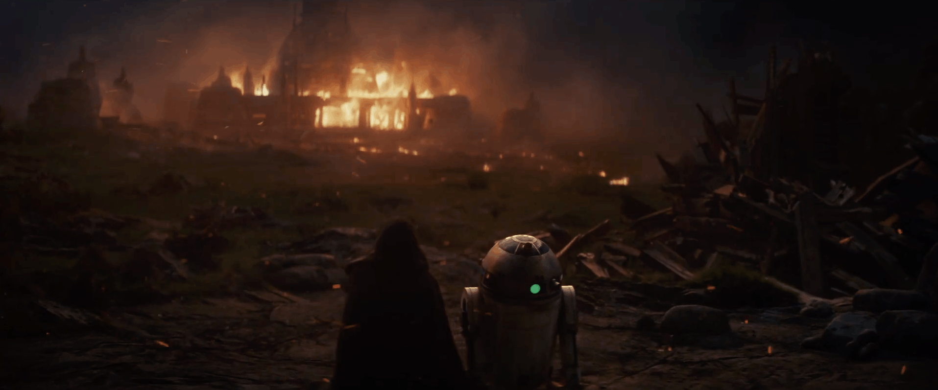 Er is nu geen twijfel mogelijk dat Luke en R2 bij de brandende tempel aanwezig waren in het Force Vi