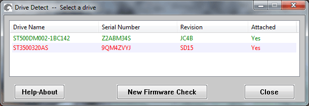 Seagate drive detect