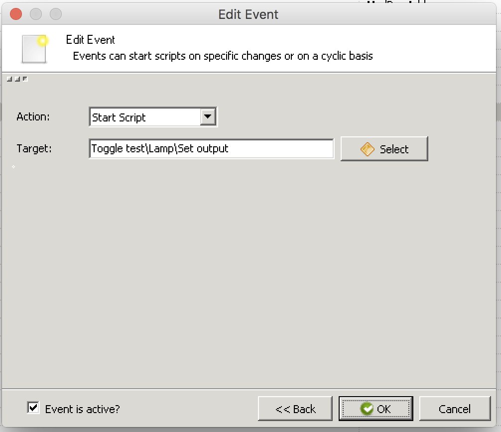 Toggle test: event