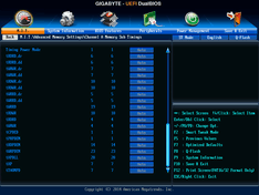 Classic mode – MIT Advanced Frequency – Chanel A memory sub Timings 3