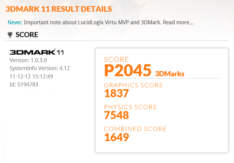 Dell Inspiron 17R SE 3DMARK11
