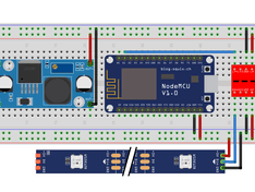 NodeMCU WS2812B aansluitschema