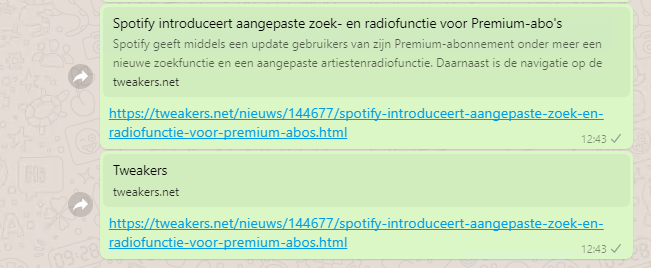 WhatsApp Link Sharing