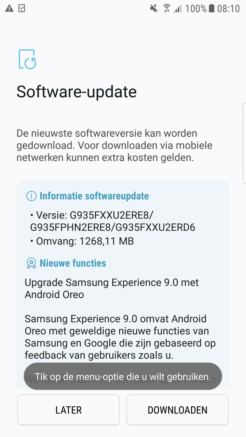 S7 edge oreo update