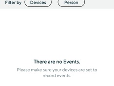 Wyze app - Events