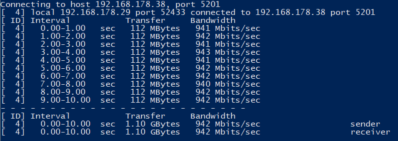 iPerf3 LAN to LAN iPerf3 LAN to LAN