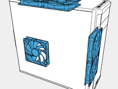 Inbouwruimte 140 mm ventilatoren