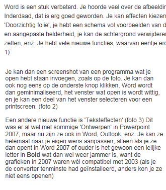 Bug: tekst in tabel kleiner dan de rest