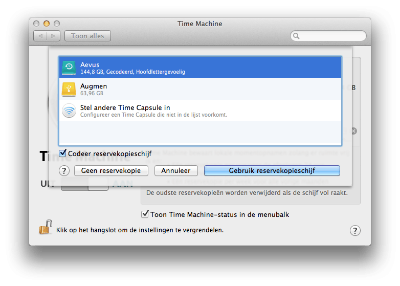 Time Machine encrypt