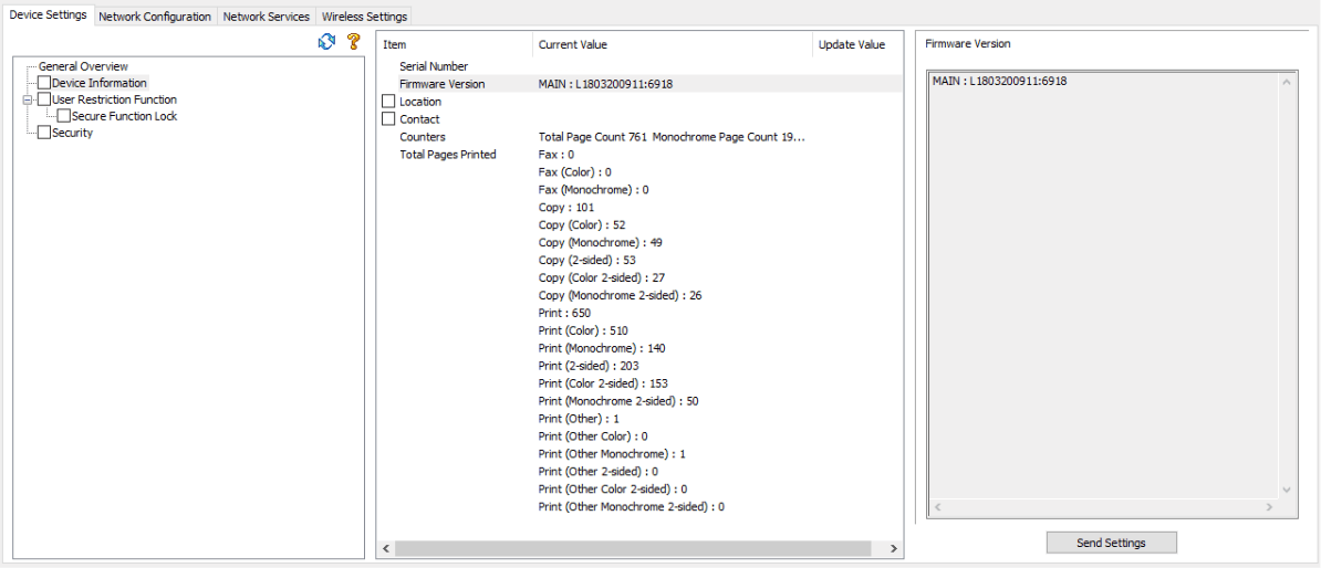 bradmin device status