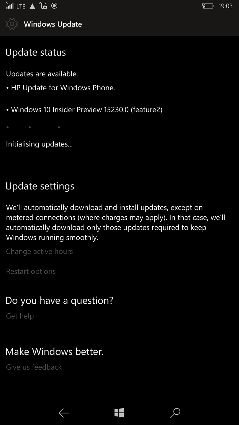 HP update en build 15230