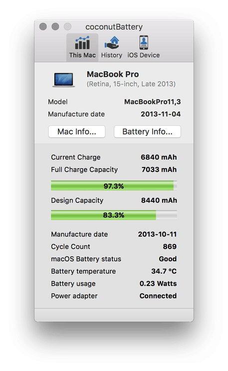 Battery Macbook Pro Late 2013