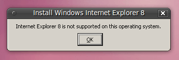 IE werkt niet onder Wine