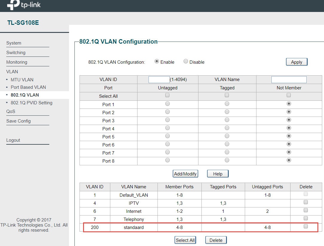 switch config2 switch config2