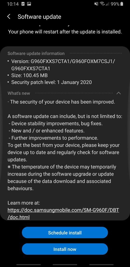 S9 1 januari 2020 update S9 1 januari 2020 update