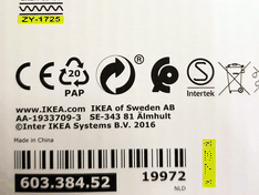 Ikea Trafdri productiecode 1000lm fixed kleurtemperatuur