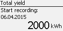 Total yield 2000 kWh