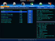 Classic mode – MIT Advanced Voltage – CPU Core Voltage