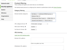 Meraki Content Filtering