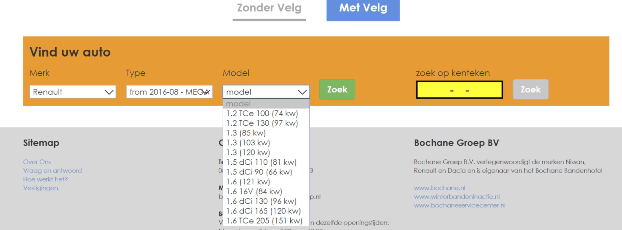 Megane met 1.3 motoren in lijstje