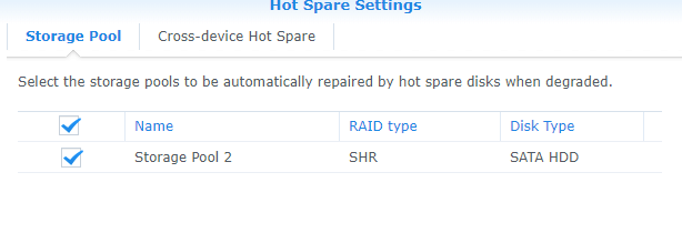 SHR  Hot-spare