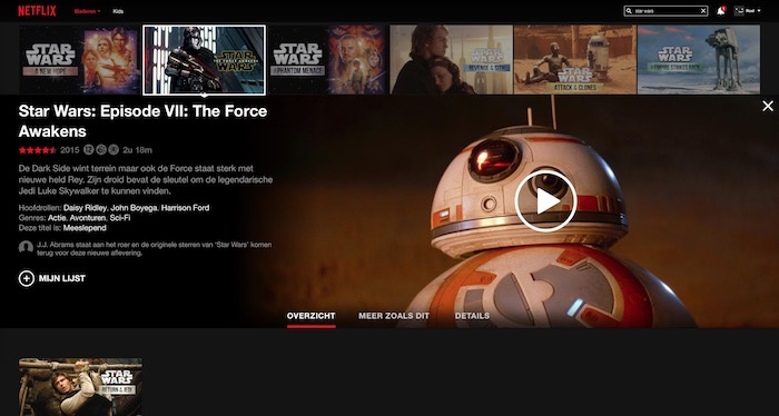 The Force Awakens op Netflix