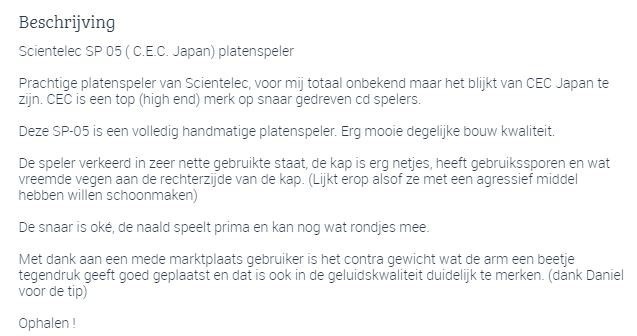 Advertentie marktplaats
