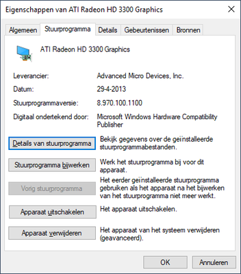 Juiste werkende driver