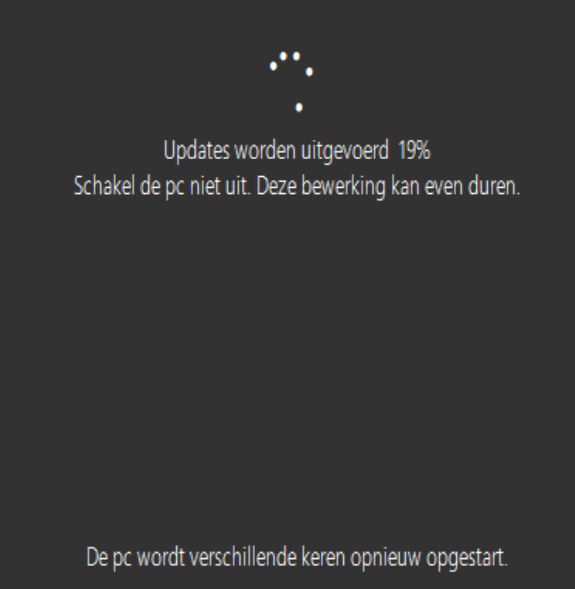 W10 update duurt lang