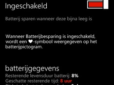 Nokia Lumia 520 screenshot batterijduur