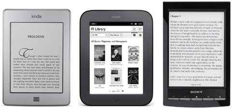 Nook vs Kindle vs Sony