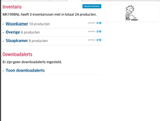 Inventaris ingeklapt Inventaris ingeklapt