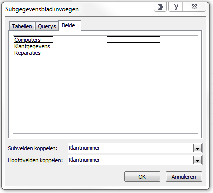 Het opkomende menu