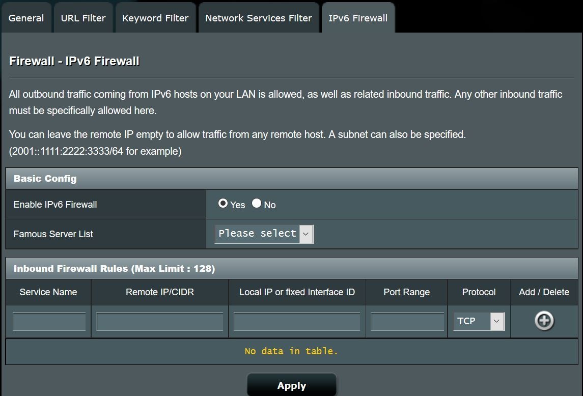 Firewall ipv6 Firewall ipv6