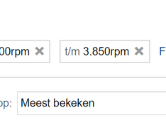 Filters boven de lijst