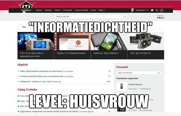 Informatiedichtheid Tweakers 7 Informatiedichtheid Tweakers 7