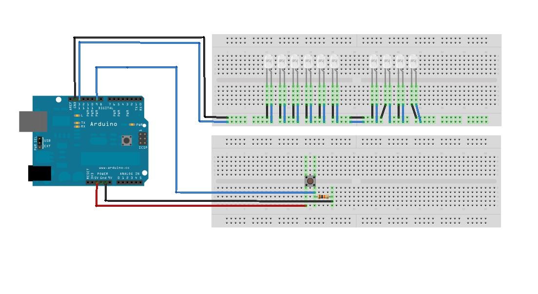 Kerst Dorp Arduino Breadboard