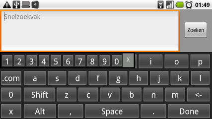 Toetsenbord zelf - met de '0' opengeklapt