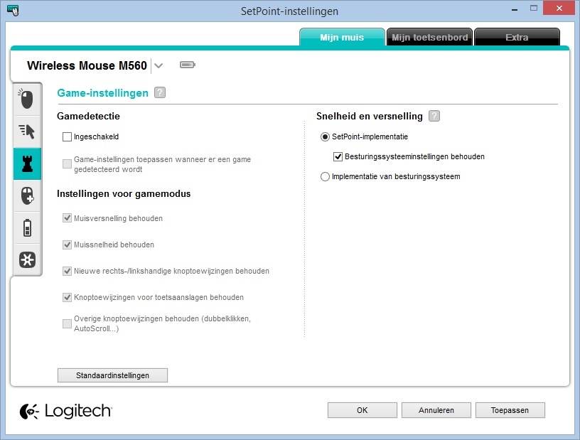 game instellingen