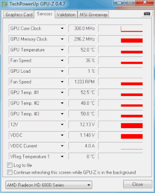 GPUZ Idle temp