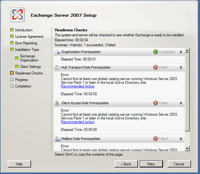 exchange error