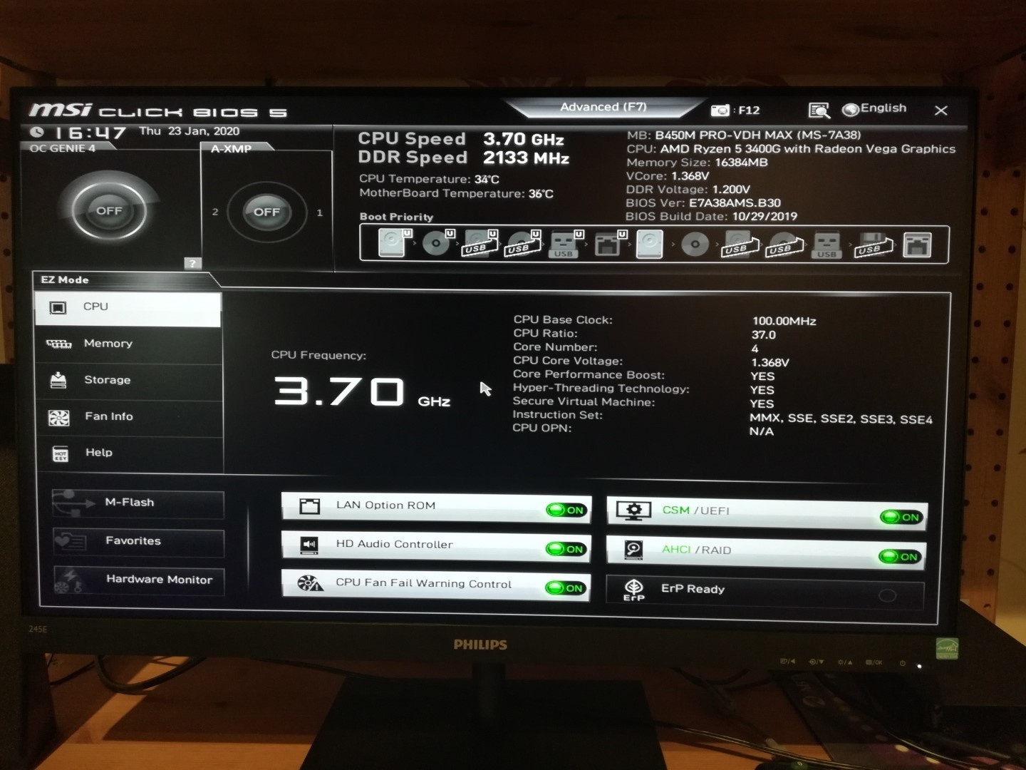 Schermafdruk BIOS