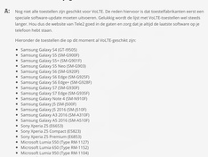 Tele2 VoLTE geschikte toestellen dec 2016