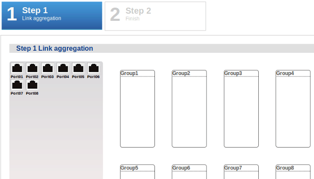 Web configurator - link aggregation wizard