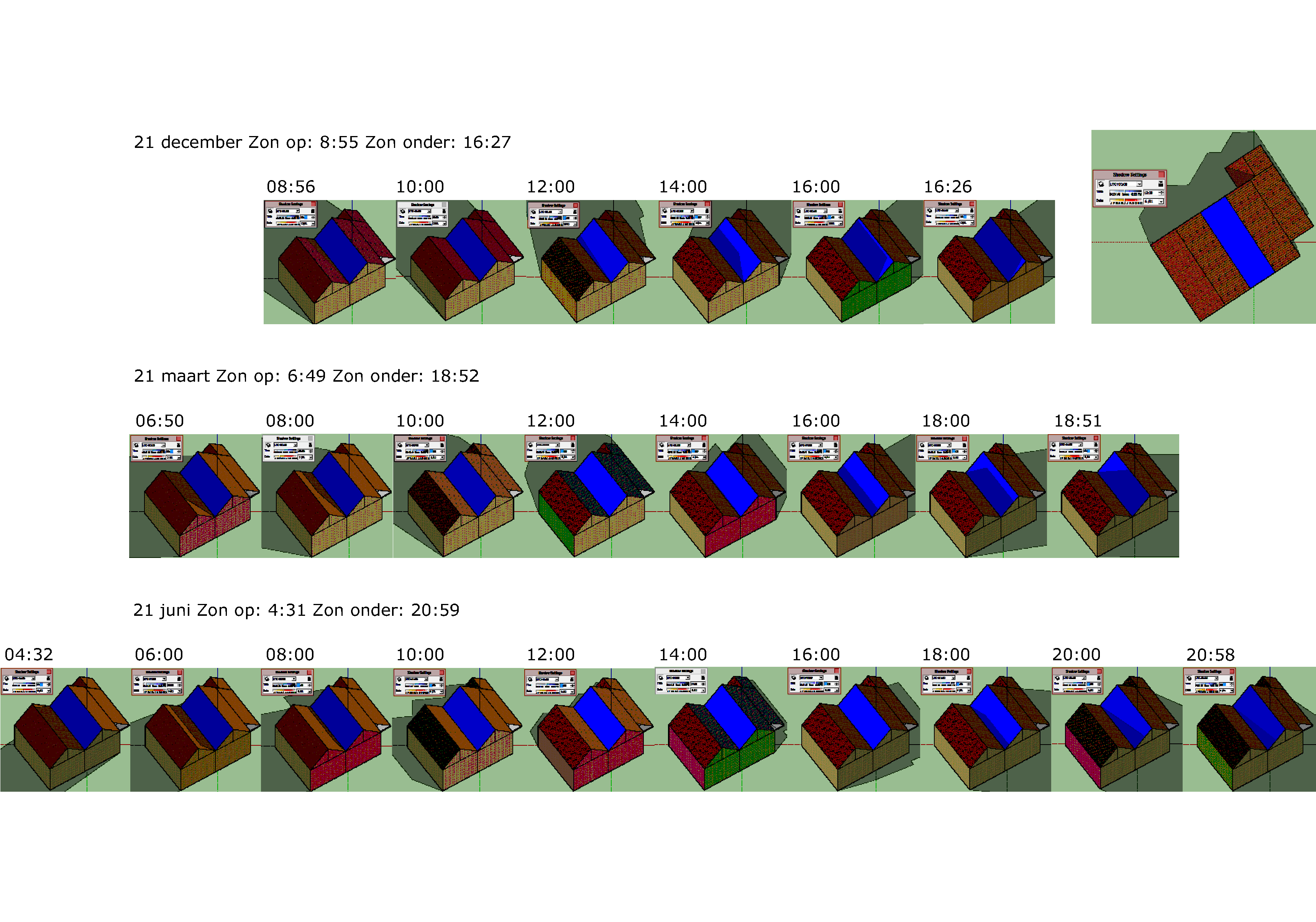 Verschillende jaargetijden zonnepanelen
