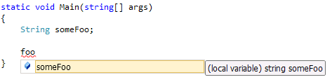 Intellisense - halverwege variabelennaam Intellisense - halverwege variabelennaam