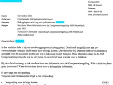 Brief ASR toekenning bedrag compensatieregeling Brief ASR toekenning bedrag compensatieregeling