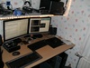 De twee schermen aan m'n desktop en de Nvidia ION linksonder