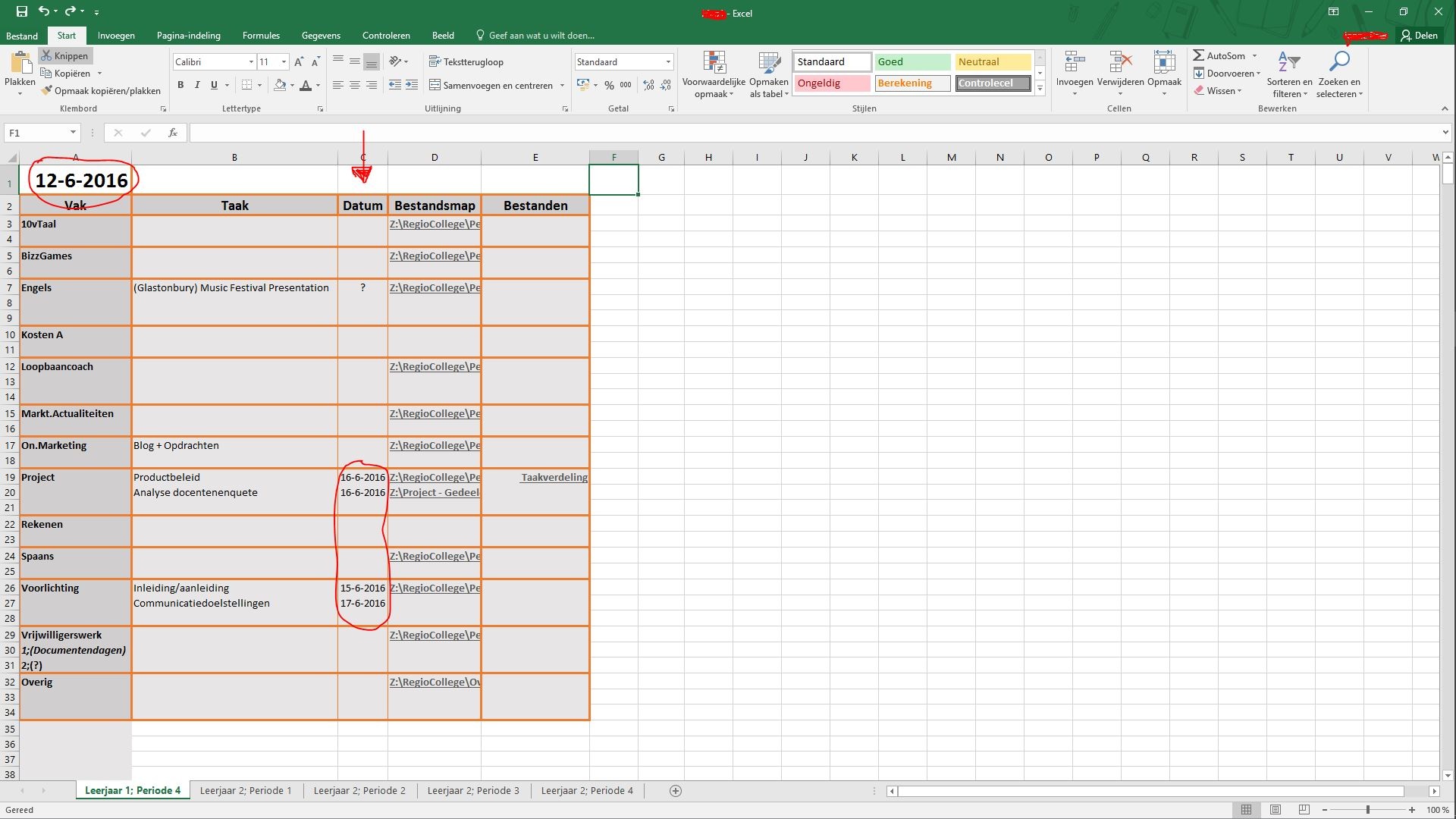 Excel-bestand (Planning)